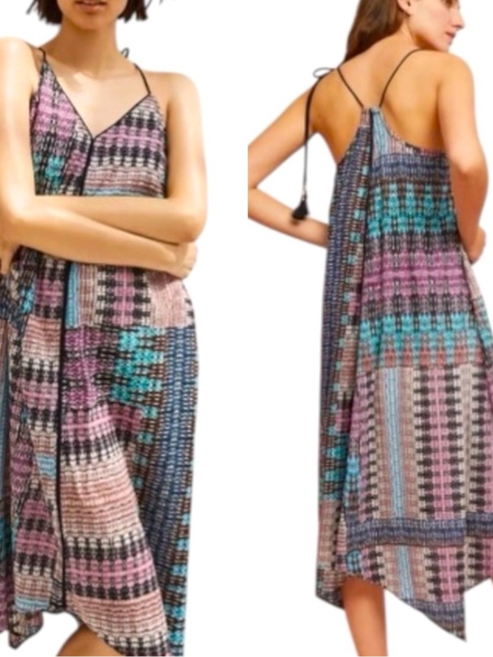 Anthropologie Akemi + Kin Riviera Tasseled Boho Midi Dress - Multicolor - Medium